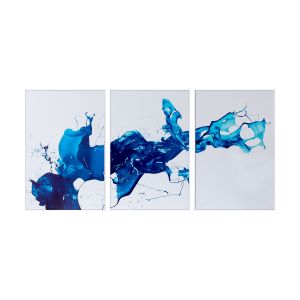 SSH COLLECTION 'Ink Splash' 3 Piece Framed Canvas Artwork Set