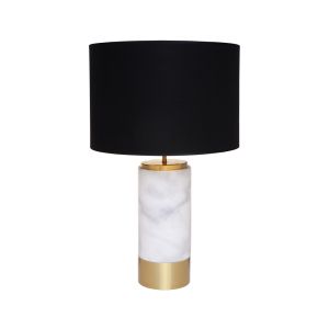 CAFE LIGHTING Paola Marble Table Lamp - White with Black Shade