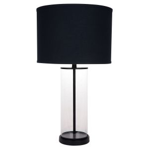 CAFE LIGHTING Left Bank Table Lamp - Black with Black Shade