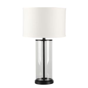 CAFE LIGHTING Left Bank Table Lamp - Black with White Shade