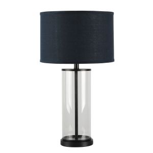 CAFE LIGHTING Left Bank Table Lamp - Black with Navy Shade