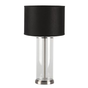 CAFE LIGHTING Left Bank Table Lamp - Nickel with Black Shade