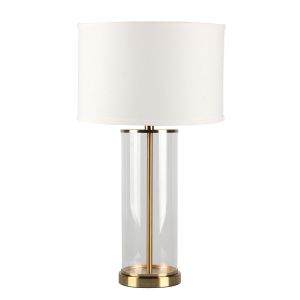CAFE LIGHTING Left Bank Table Lamp - Brass with White Shade