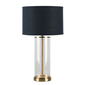 CAFE LIGHTING Left Bank Table Lamp - Brass with Navy Shade