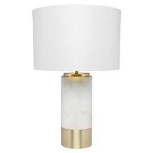 CAFE LIGHTING Paola Marble Table Lamp - White with White Shade