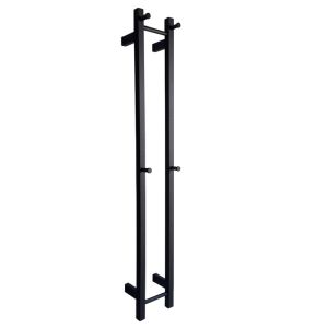 AGUZZO Ezy Fit Vertical Bottom Wired Heated Double Towel Rail - Matte Black