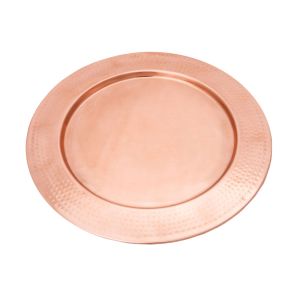 SSH COLLECTION Discus Large Round 35cm Wide Serving Tray - Hammered Copper