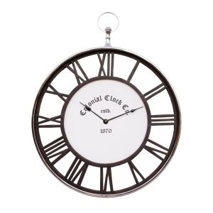 SSH COLLECTION Colonial Clock Co 60cm Dark Wood Wall Clock