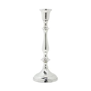 SSH COLLECTION Gustav Large 20cm Tall Single Candle Holder - Nickel