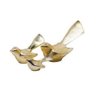 Set of 3 SSH COLLECTION Tweet 5.5, 11 and 15cm Tall Decorative Birds - Gold