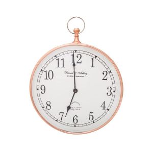 SSH COLLECTION Daniel & Ashley 40cm Round Wall Clock with Copper Surround and White Face
