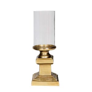 SSH COLLECTION Lara 42cm Tall Hurricane Lamp - Brass