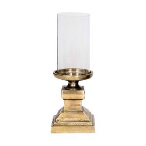 SSH COLLECTION Lara 29cm Tall Hurricane Lamp - Brass