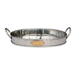 SSH COLLECTION Heritage Collection Oval Serving Tray - Nickel with Gold Emblem