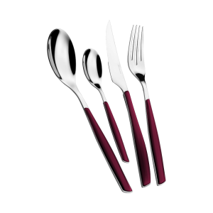 BUGATTI Glamour 24 Piece Cutlery Set - Garnet Red