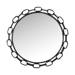 SSH COLLECTION Wrap-around Chain Edge Round Wall Mirror - Black