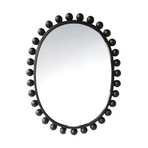 SSH COLLECTION Beaded Edge Oval Wall Mirror - Black