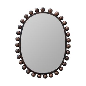 SSH COLLECTION Beaded Edge Oval Wall Mirror - Bronze