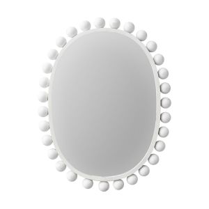 SSH COLLECTION Beaded Edge Oval Wall Mirror - White