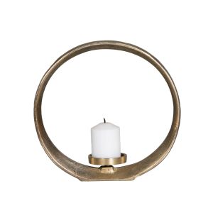 SSH COLLECTION Halo 35cm Wide Candle Stand - Brass
