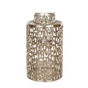 SSH COLLECTION Jali 29.5cm Tall Lantern/Vase - Antique Brass