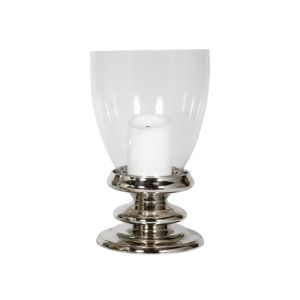 SSH COLLECTION Jackie 43cm Tall Hurricane Lamp - Polished Nickel Stand