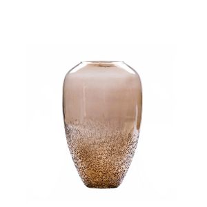 SSH COLLECTION Indi 23cm Tall Glass Vase - Brown