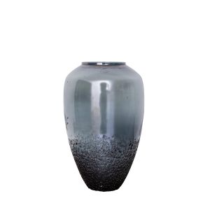 SSH COLLECTION Indi 23cm Tall Glass Vase - Grey