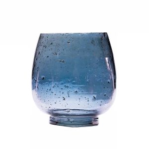 SSH COLLECTION Kira 17cm Tall Glass Vase - Blue