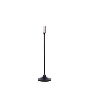 SSH COLLECTION Jupiter 60cm Tall Single Candle Holder - Matte Black with Silver Top