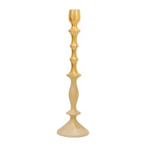SSH COLLECTION Ludwig 35cm Tall Single Candle Holder - 2 Tone Gold