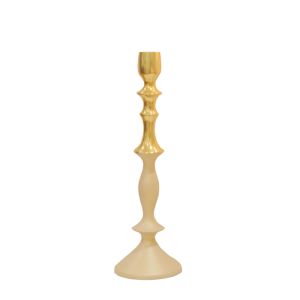 SSH COLLECTION Ludwig 29cm Tall Single Candle Holder - 2 Tone Gold