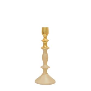 SSH COLLECTION Ludwig 23cm Tall Single Candle Holder - 2 Tone Gold