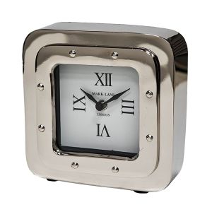 SSH COLLECTION Retro Large Desk Clock - Nickel