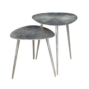 SSH COLLECTION Revival 41cm Wide Side Table - Nickel