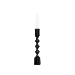 SSH COLLECTION Ripple 25cm Single Candle Stand - Black