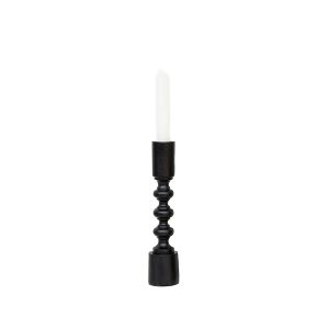 SSH COLLECTION Ripple 22cm Single Candle Stand - Black
