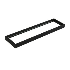 AGUZZO Montangna Glass Shelf with Stainless Steel Frame - Matte Black