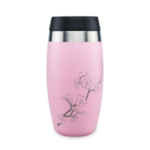 OHELO 400ml Tumbler with Etched Blossoms - Pink