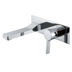 VALE Brighton Wall Mounted Single Lever Mixer and Spout - Chrome