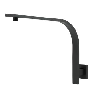VALE Wall Mounted High Curved Goose Neck Shower Arm - Matte Black