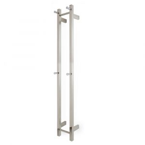 AGUZZO Ezy Fit Vertical Bottom Wired Heated Double Towel Rail - Brushed Nickel